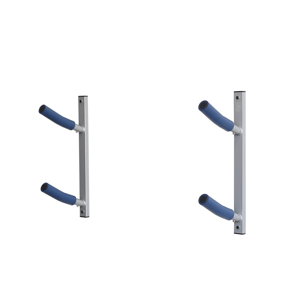 SPAREHAND Double Wall Mount Storage Rack - Heavy Duty 9-Inch Cradle Arms with Push Pin Button - 2-Tier Storage System for Surfboards, Wakeboards, Skateboard & Skis - Ideal for Home & Garage Display