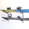 SPAREHAND Double Wall Mount Storage Rack - Heavy Duty 15-Inch Cradle Arms with Push Pin Button - 2-Tier Storage System for Surfboards, Wakeboards, Skateboard & Skis - Ideal for Home & Garage Display