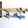 SPAREHAND Double Wall Mount Storage Rack - Heavy Duty 15-Inch Cradle Arms with Push Pin Button - 2-Tier Storage System for Surfboards, Wakeboards, Skateboard & Skis - Ideal for Home & Garage Display view 4