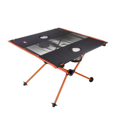 Cascade Mountain Tech Ultralight Camp Table - Lightweight for Backpacking, Camping, Sporting Events, Beach, and Picnics with Carry Bag - Black/Orange