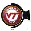 Virginia Tech Hokies: Round Lighted Rotating Wall Sign - College Decor for Home, Game Room, Fan Cave & Garage - USA Made view 1