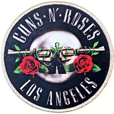 Guns N Roses Men's Los Angeles Silver Embroidered Patch Silver