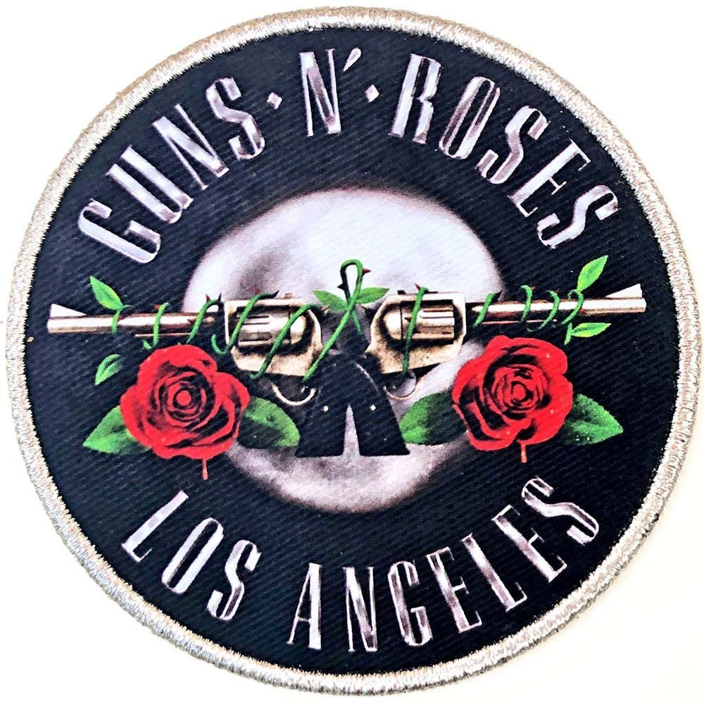 Guns N Roses Men's Los Angeles Silver Embroidered Patch Silver