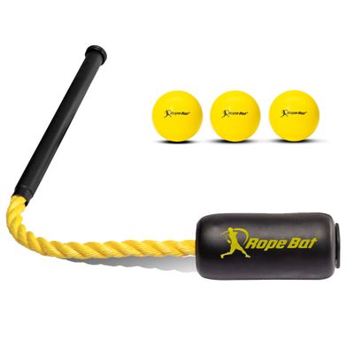 Rope Bat - The Original Patented Rope Bat Swing Trainer w/ 3 Soft Training Balls  Baseball & Softball Swing Trainer, Training Tool, Batting Aid