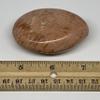 110.2g, 2.6"x1.9"x1" Natural Untreated Peach Moonstone Palm-Stone Crystal Polished Gallet Shape Gemstones from Madagascar, B15456 view 4