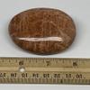 114.5g, 2.7"x2"x0.9" Natural Untreated Peach Moonstone Palm-Stone Crystal Polished Galet Shape Gemstones from Madagascar, B15457 view 4