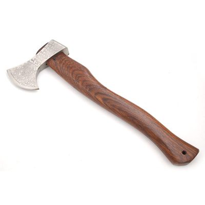 Hand Forged Viking Bearded Axe 1075 High Carbon Steel, Handmade Medieval Style Camping & Hunting Axe with Ash Wood Handle and Leather Sheath (Lion)