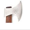 Hand Forged Viking Bearded Axe  1075 High Carbon Steel, Handmade Medieval Style Camping & Hunting Axe with Ash Wood Handle and Leather Sheath (Lion) view 3