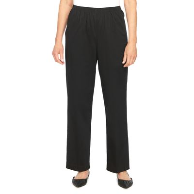Alfred Dunner Womens Plus-Sizewomen'S Soft Twill Mid-Rise Regular Fit Straight Leg Regular Length Casual Pant Black Size 16W