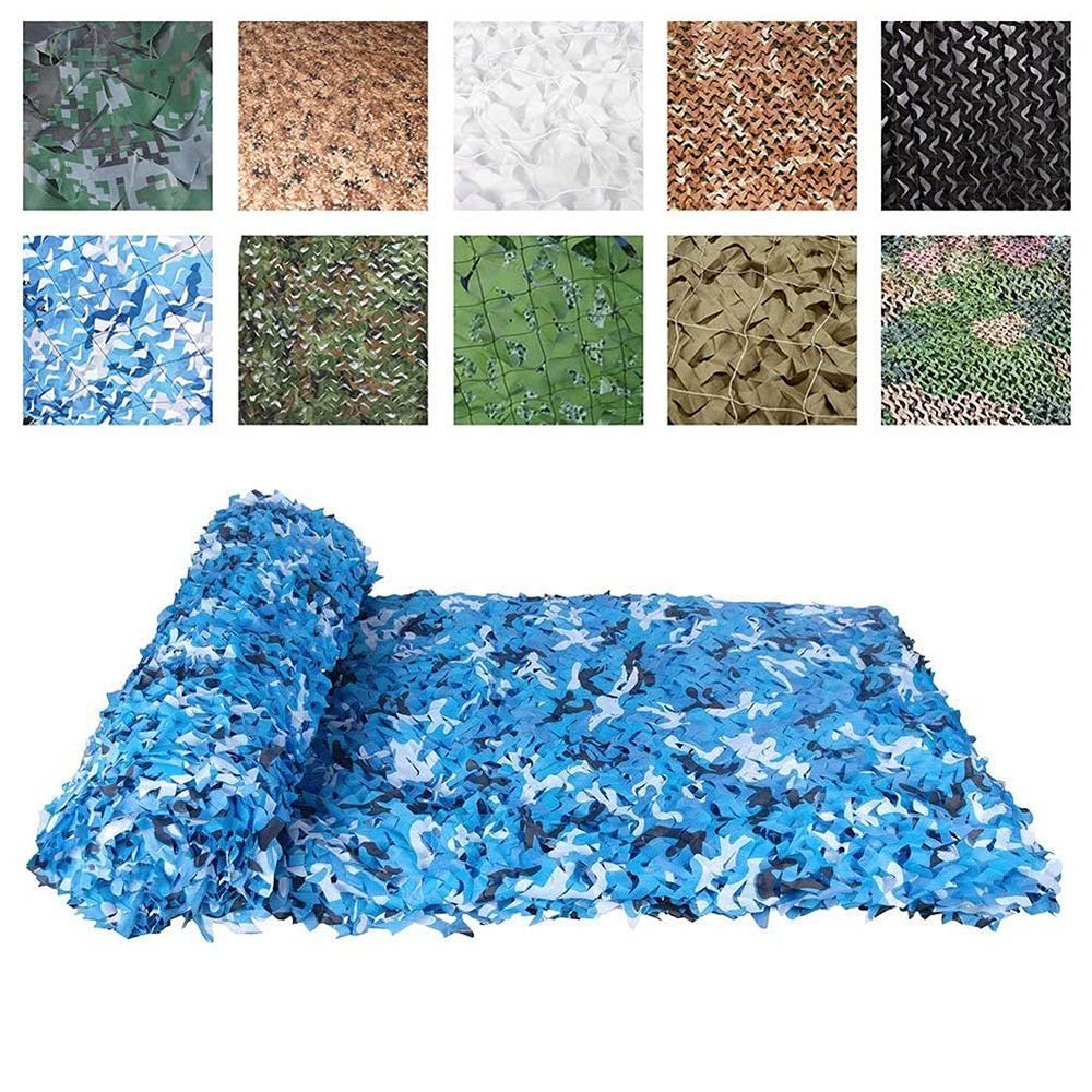 BcofoA Camo Netting Sunshade Mesh Nets Hidden Party Decorations, Light and Waterproof, Quiet Hunting shutters for Outdoor Activities, Marine Camouflage of Different SizesWaterproof