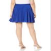 Star Vixen Women's Petite Full Short Ponte Knit Skater Skirt Royal view 2