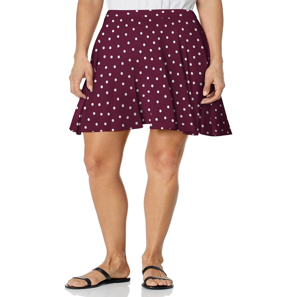 Star Vixen Women's Petite Full Short Ponte Knit Skater Skirt