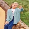 Apbondy Girls Cable Knit Cardigans Button Down Long Sleeve Chunky Sweater Outerwear Mint Green view 3