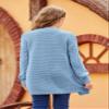 Apbondy Girls Cable Knit Cardigans Button Down Long Sleeve Chunky Sweater Outerwear Blue view 3
