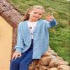 Apbondy Girls Cable Knit Cardigans Button Down Long Sleeve Chunky Sweater Outerwear Blue view 2