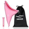 AWOKEN Female Urination Device for Women, Reusable Silicone Female Urinal for Women Standing Up Pee Funnel, Female Urinal with Drawstring Bags for Travel and Outdoor Camping (Pink) view 1
