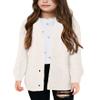 Apbondy Girls Cable Knit Cardigans Button Down Long Sleeve Chunky Sweater Outerwear White view 1