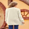 Apbondy Girls Cable Knit Cardigans Button Down Long Sleeve Chunky Sweater Outerwear White view 2