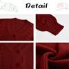 Apbondy Girls Cable Knit Cardigans Button Down Long Sleeve Chunky Sweater Outerwear Red view 4