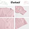 Apbondy Girls Cable Knit Cardigans Button Down Long Sleeve Chunky Sweater Outerwear Pink view 4