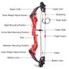 AMEYXGS Archery Compound Bows M3 Draw Weight 10-30 lbs IBO 260fps Youth Bow - Right Handed (Red Bow) view 3
