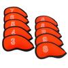 10Pcs/Pack New Meshy Golf Iron Covers Set Golf Club Head Cover Fit Most Irons (Bright Orange) view 3