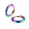 316L Surgical Stainless Steel Huggie Hoop Earrings 6mm Colorful Hypoallergenic Earrings Hoop Cartilage Helix Lobes Hinged Sleeper Earrings For Men Women(A07:6mm Rainbow(THK 2.0mm)) view 1