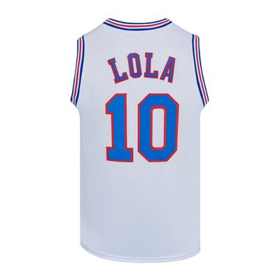 Youth Kids Basketball Jerseys #10 Lola Space Movie Jersey Shirts for Boys S-XL (White, Youth X-Small)