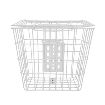 Cabilock 1pc Stainless Steel Storage Basket White Wire Bike Basket for Organizing Lightweight Accessory for and Electric Vehicles