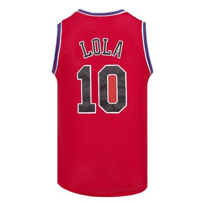 Youth Kids Basketball Jerseys #10 Lola Space Movie Jersey Shirts for Boys S-XL (Red, Youth X-Large)