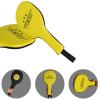 VELO. Taekwondo Kick Pad Microfiber Leather Double Kicking Durable Strike Pads Kickboxing Training Combat Sports Karate Target (Yellow-Black, Pair) view 4