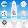 Goplus Inflatable Stand up Paddle Board, 6" Thick SUP with Premium Accessories, Adjustable Aluminum Paddle, Leash, Carry Bag, Hand Pump, Removable Fin (White+Green, 11 FT) view 4