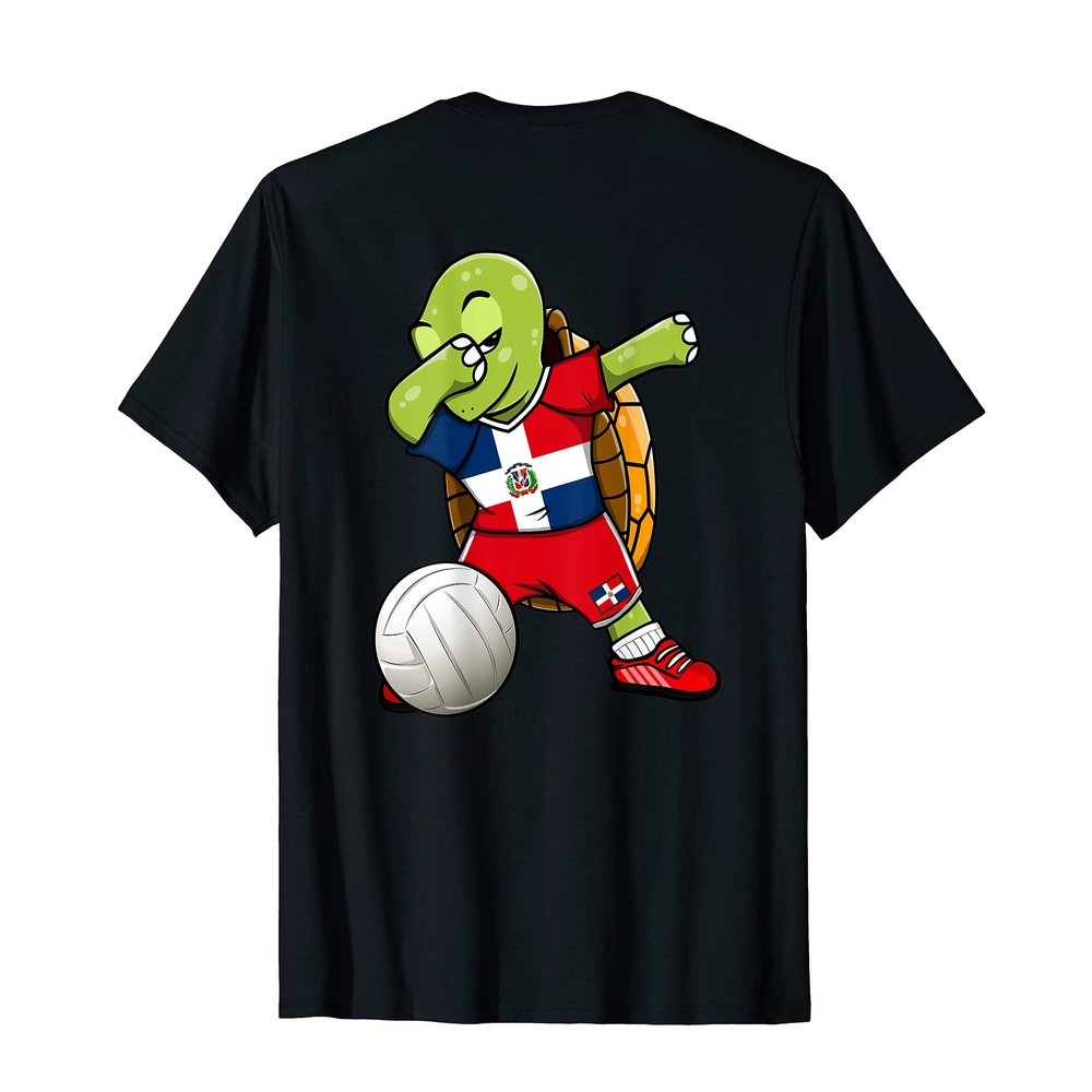 Dabbing Turtle Dominican Republic Volleyball Fan Jersey Flag T-Shirt
