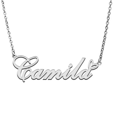 RONKAH Camila Custom Personalized Name Necklace Pendant Necklace with Heart Customized Necklace Best Gift for Women Christmas Valentine's Day Mother's Day Birthday AG