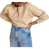 Danielle Bernstein Womens Crewneck Cropped Pullover Sweater Tan L view 1