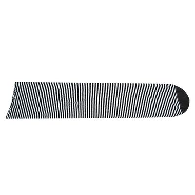QIMIT Surfboard Sock Cover, Sports Surfboard Sock Cover Polyester Surf Sock Bag for Your Surf Board(Black and white stripes)