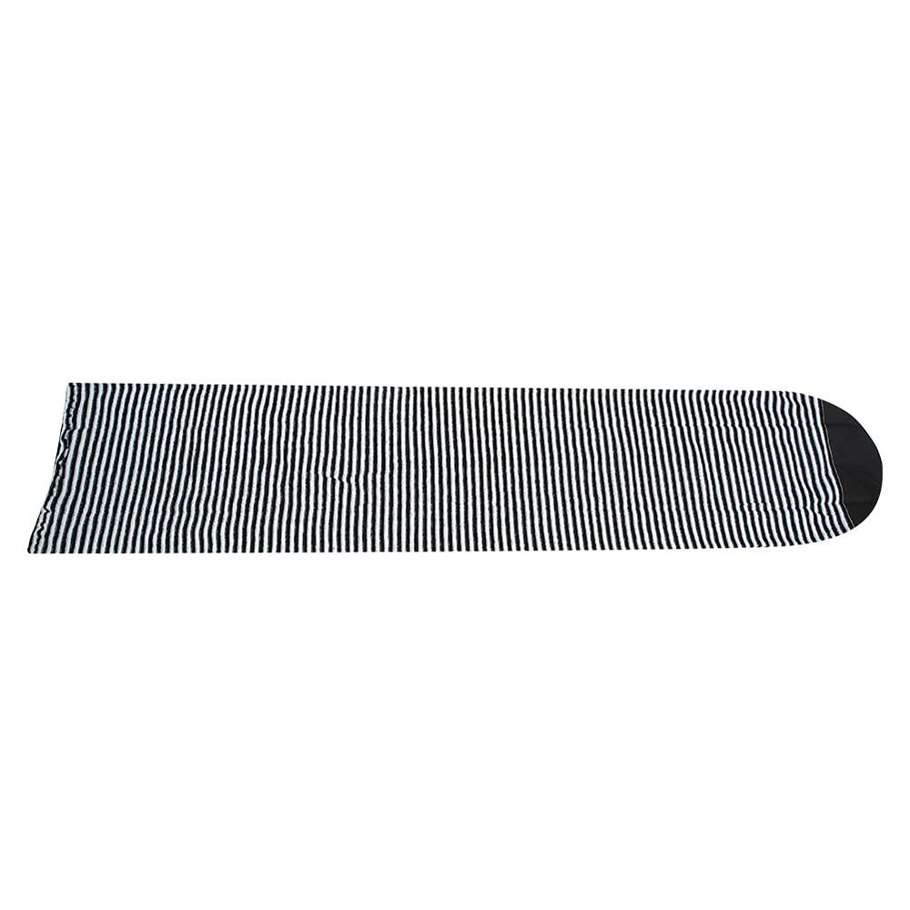 QIMIT Surfboard Sock Cover, Sports Surfboard Sock Cover Polyester Surf Sock Bag for Your Surf Board(Black and white stripes)