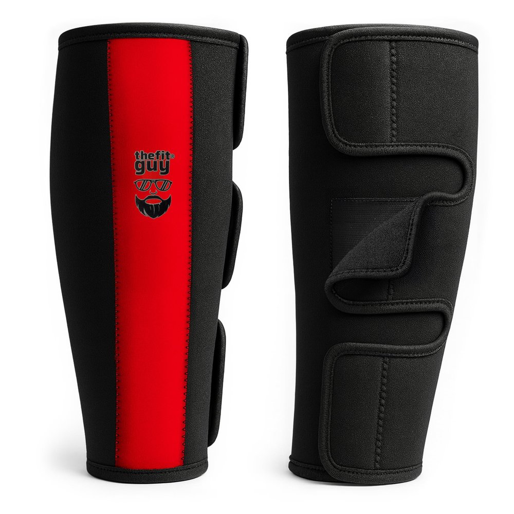 THEFITGUY Rope Climbing Shin Guards | 7mm Padded Front Protection | Absorbs Rope Burns & Box Jump Impact | Quick On & Off | for Rope Climbs, Box Jumps, Cross-Training & Functional Training
