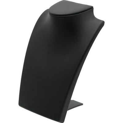 FindingKing Black Leather Bust with Retractable Stand Jewelry Display 8 1/4" Tall (1)