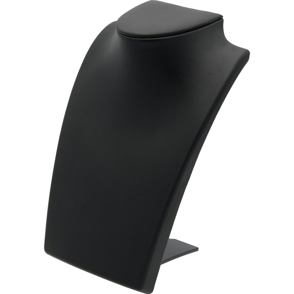 FindingKing Black Leather Bust with Retractable Stand Jewelry Display 8 1/4" Tall (1)