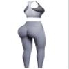 Made by Emma Sexy Sports Bra & High Waist Ruched Butt Lifting Leggings Grey S/M view 1