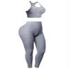 Made by Emma Sexy Sports Bra & High Waist Ruched Butt Lifting Leggings Grey S/M view 3