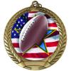 10 Pack of USA American Flag Theme Football Gold Medals Trophy Award with Red White Blue Neck Ribbons view 2
