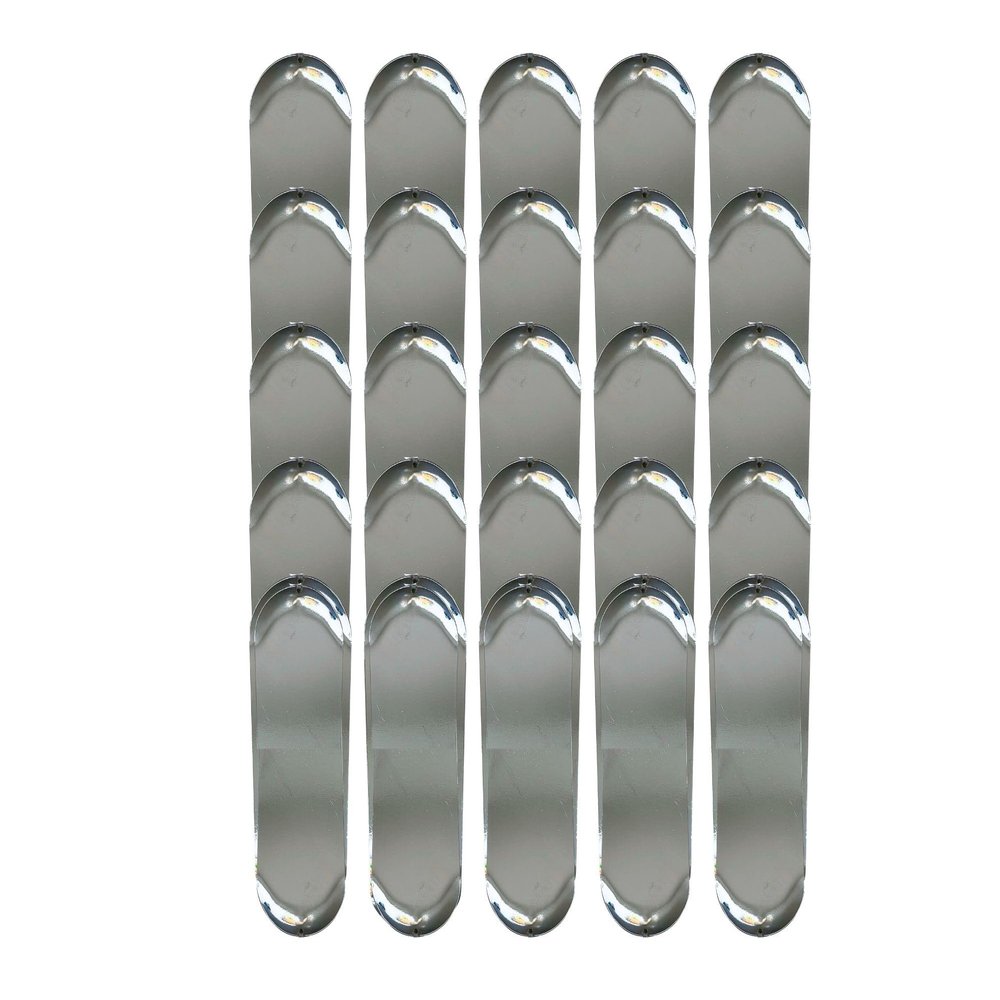 KOKOPROS Blank Skateboard Kokanee Fishing Dodgers - 25 Pack (Chrome) - 4-3/4" Length - Ideal for Customization - Durable Chrome Finish - Perfect for Kokanee Salmon Fishing