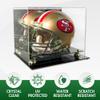 Collectible Supplies Football Helmet Display Case Full Size | Crystal Clear Acrylic Display Case | Dual Layered Black Base Helmet Case with Gold Risers | Counter Helmet Display | No Assembly Required view 3