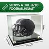 Collectible Supplies Football Helmet Display Case Full Size | Crystal Clear Acrylic Display Case | Dual Layered Black Base Helmet Case with Gold Risers | Counter Helmet Display | No Assembly Required view 4