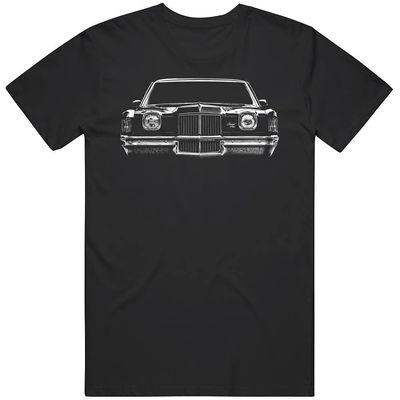 1971 Grand Prix Front Grill View Silhouette Classic Car T Shirt M Black