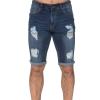 Maryia Men's Ripped Jean Shorts Casual Slim Fit Stretch Regular Straight-Fit Taper Inseam Cut-Off Denim Short view 1