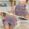 Cakulo Athletic Skorts for Woman Drawstring Knee Length Swim Golf Tennis Skirts Pocket Casual High Waist Skirt Purple S view 4