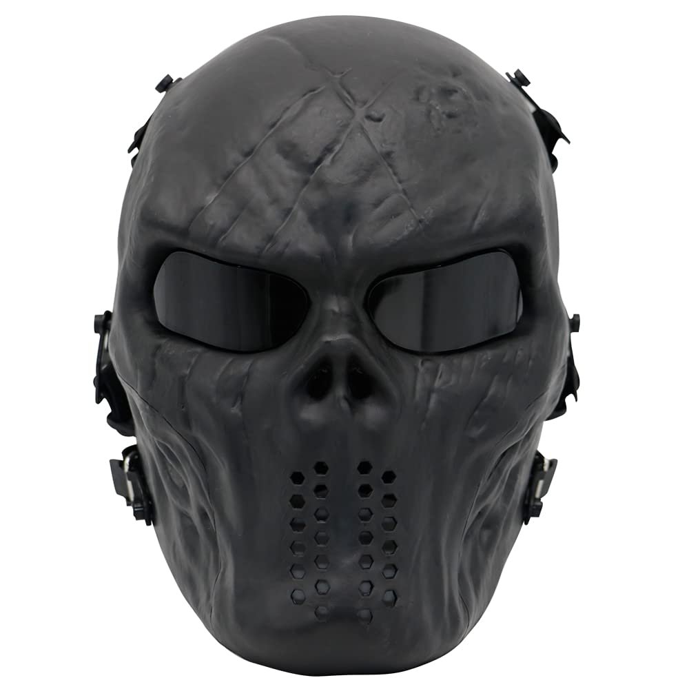 Fanjin Tactical Mask Skull Full Face Masks, Airsoft Mask, for Halloween Cosplay Party CS Survival Games Shooting